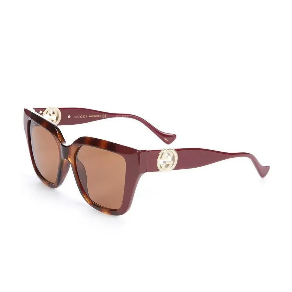 NWT Gucci GG1023S-003-54 Gold Cat Eye 54mm Sunglasses
